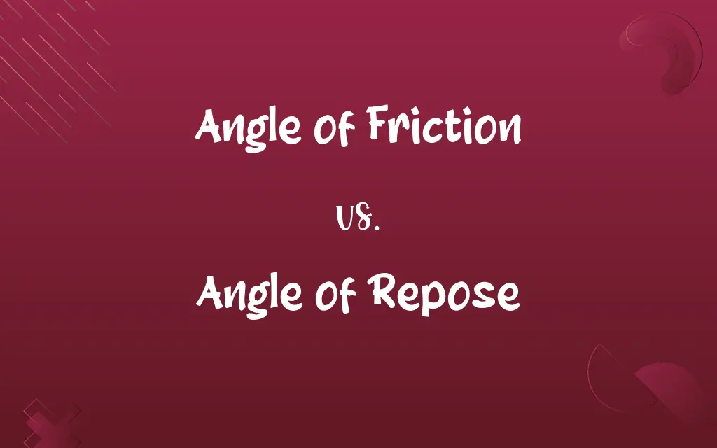 Angle of Friction vs. Angle of Repose