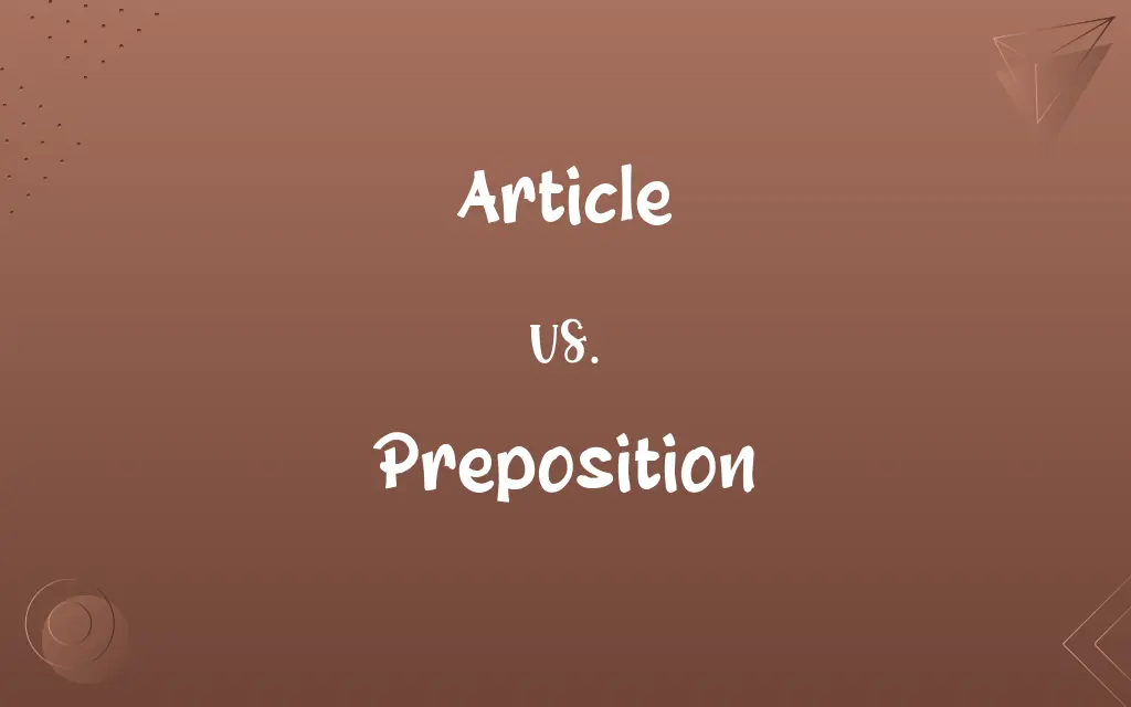 Article vs. Preposition