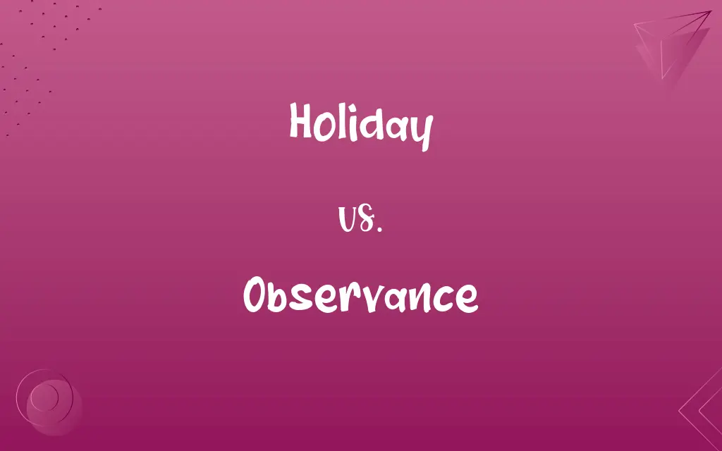 Holiday vs. Observance