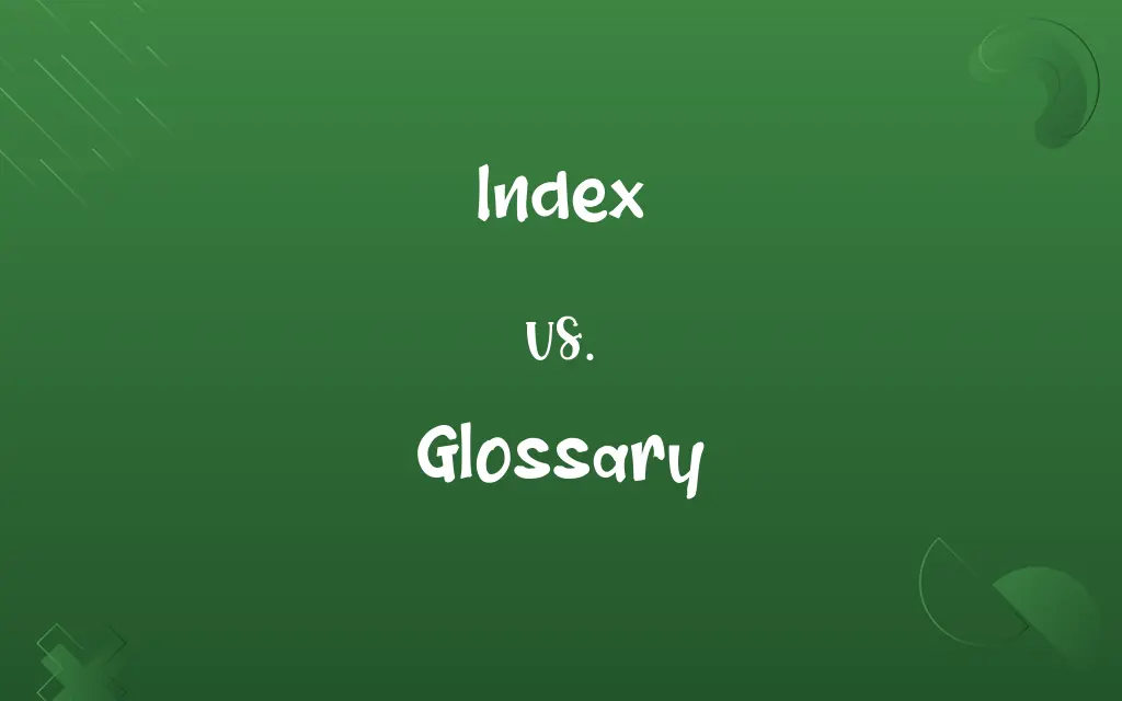 Index vs. Glossary