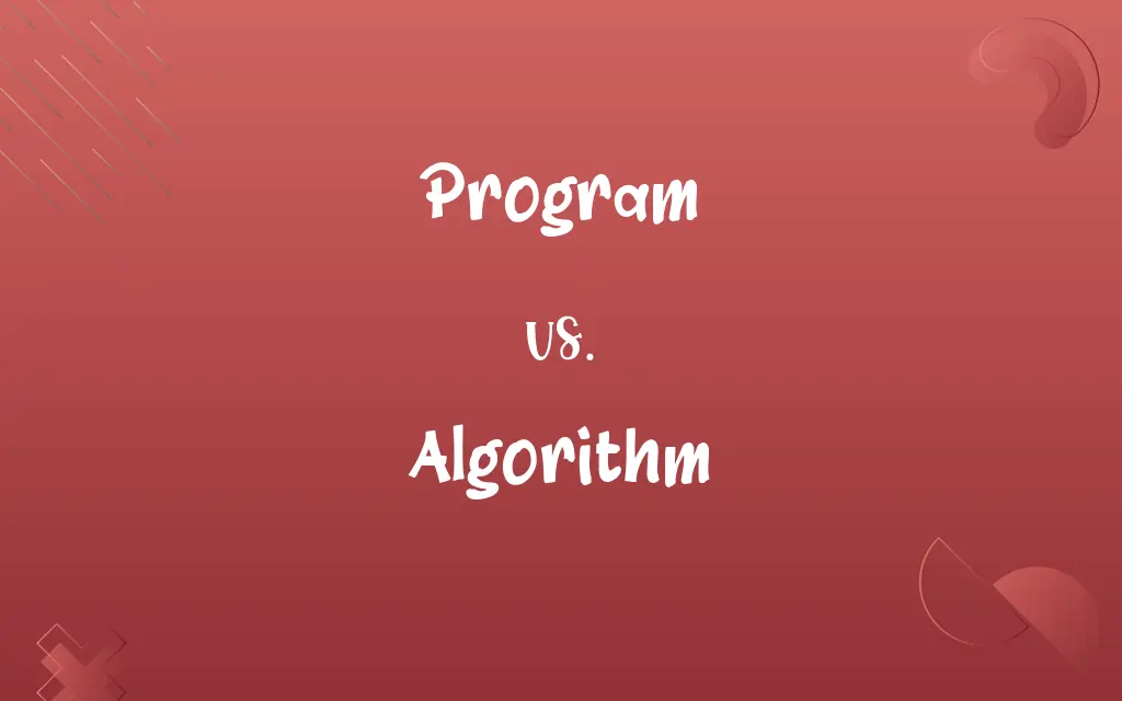 Program vs. Algorithm