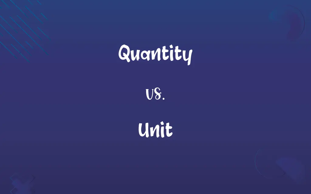 Quantity vs. Unit