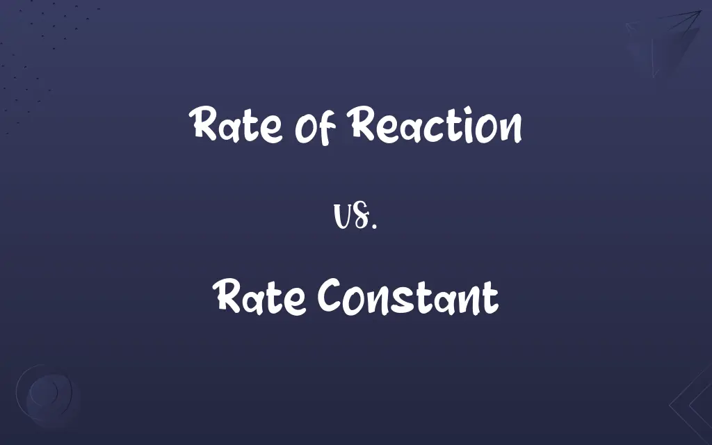 Rate of Reaction vs. Rate Constant