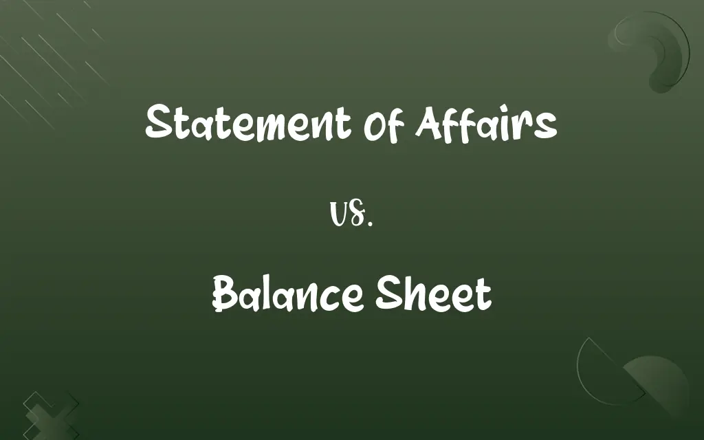 Statement of Affairs vs. Balance Sheet