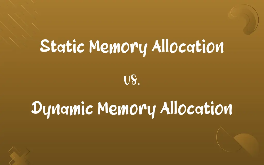 Static Memory Allocation vs. Dynamic Memory Allocation